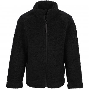 Sherpa-Like Zipped Jacket in Black