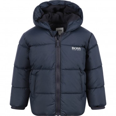 Padded Logo Jacket in Navy