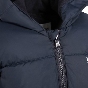 Padded Logo Jacket in Navy