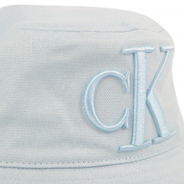 Embroidered Logo Bucket Hat in Light Blue