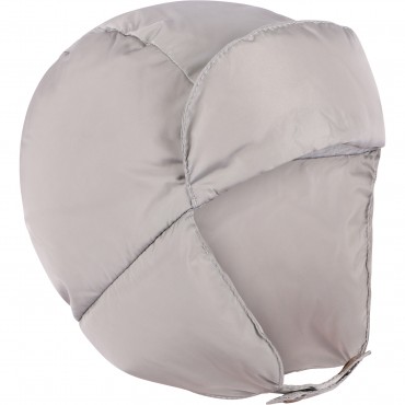 Down Padded Winter Cap with Ear Flaps in Grey