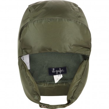 Down Padded Winter Cap with Ear Flaps in Khaki