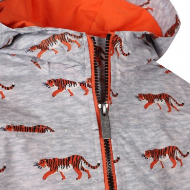 Roaming Tigers Microfiber Rain Jacket in Grey