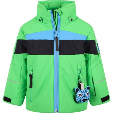 Arctic World Embroidery Logo Ski Jacket in Green