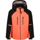 Color Block Logo Ski Jacket in Orange and Black