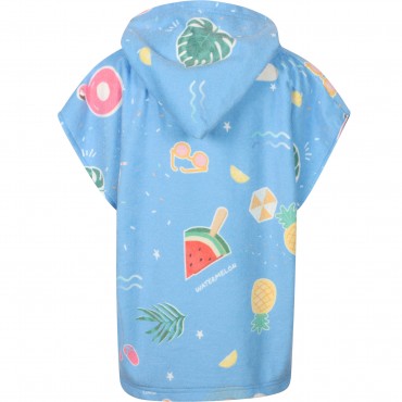 Shark Print Hooded Towel in Blue