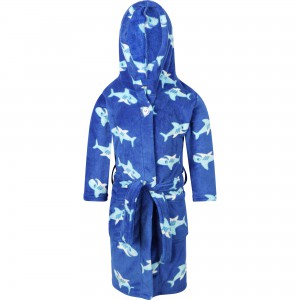 Shark Print Bathrobe in Blue