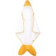 Shark Tail Hooded Towel in White and Yellow