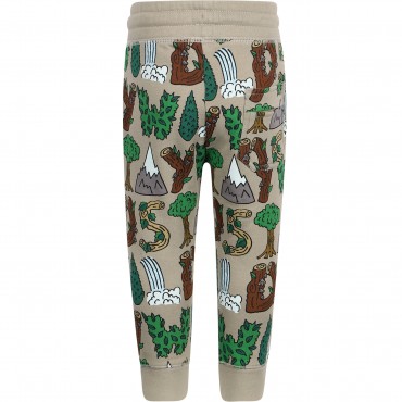 Stay Wild Nature Print Tracksuit in Beige