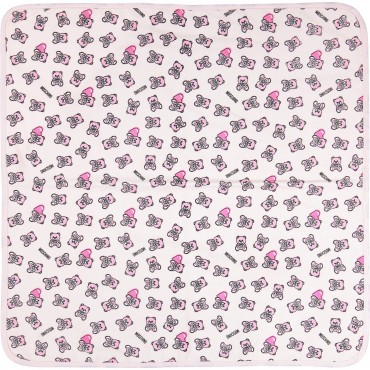 Teddy Toy Print Towel in Pink