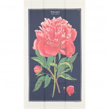 Peony Print Vintage Tea Towel