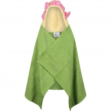 Flower Hooded Towel in Green