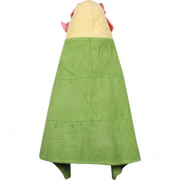 Flower Hooded Towel in Green